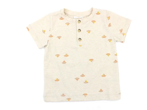 Popirol t-shirt Poaki light beige melange både